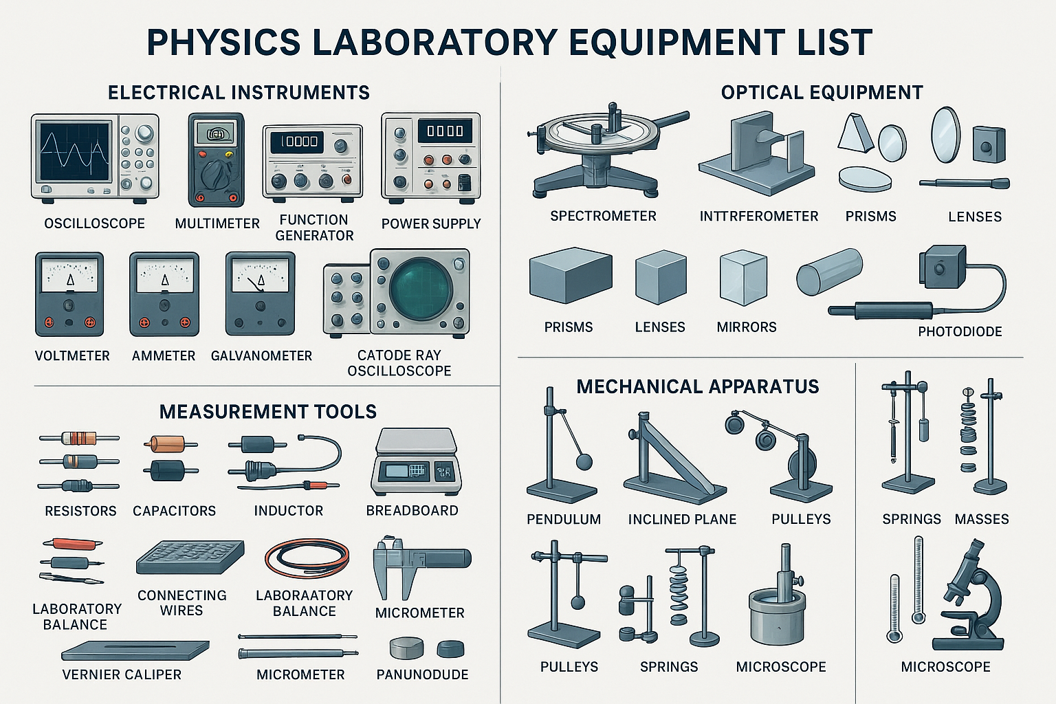 Physics college lab equipment