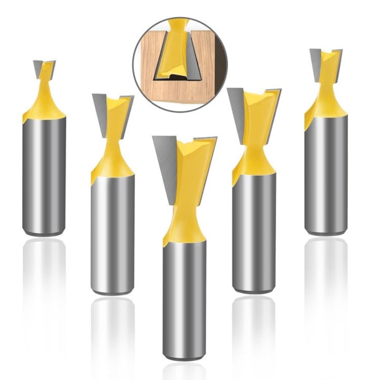 1/2 Handle Dovetail Cutter Wood Engraving Small Milling Cutter, Specification:, 1/2x1/4mm, 1/2x3/8mm, 1/2x1/2mm, 5 PCS/Set, 1/2x5/8mm, 1/2x3/4mm - laboratorydeal