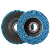10 PCS 75 Iron Cover Blue Sand Hundred Impeller Zirconium Corundum Louver Grinding Tool, 100mm