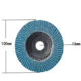 10 PCS 75 Iron Cover Blue Sand Hundred Impeller Zirconium Corundum Louver Grinding Tool, 100mm