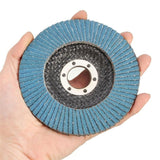 10 PCS 75 Iron Cover Blue Sand Hundred Impeller Zirconium Corundum Louver Grinding Tool, 100mm