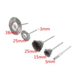 10 PCS Wire Brush Metal Descaling Polishing Brush To Remove Oxide Layer Flat Polishing Brush, Pen Shape 3×5MM, Pen Shape 3×8MM, Bowl Shape3×15MM, Bowl Shape3×25MM, Flat 3×25MM