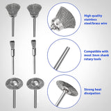 10 PCS Wire Brush Metal Descaling Polishing Brush To Remove Oxide Layer Flat Polishing Brush, Pen Shape 3×5MM, Pen Shape 3×8MM, Bowl Shape3×15MM, Bowl Shape3×25MM, Flat 3×25MM