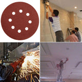 100 PCS 125MM Flocking Sandpaper 5 Inch 8 Hole Disc Sandpaper Self-adhesive Sandpaper, 40 Mesh, 60 Mesh, 80 Mesh, 100 Mesh, 120 Mesh, 150 Mesh, 180 Mesh, 240 Mesh, 320 Mesh, 400 Mesh, 600 Mesh, 800 Mesh, 1000 Mesh, 1200 Mesh, 1500 Mesh, 2000 Mesh
