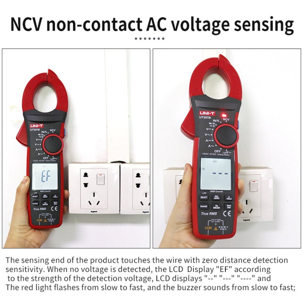 1000A 42mm Jaw Size Digital Clamp Meter AC DC Voltage Detector, UT205E 1000A, UT208B 1000A