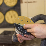 100pcs / Box 5 Inch 8 Holes Round Disc Sanding Sandpaper 125mm Yellow Sand Flocking Sheet, P60, P80, P100, P120, P150, P180, P220, P320, P400, P600, P800