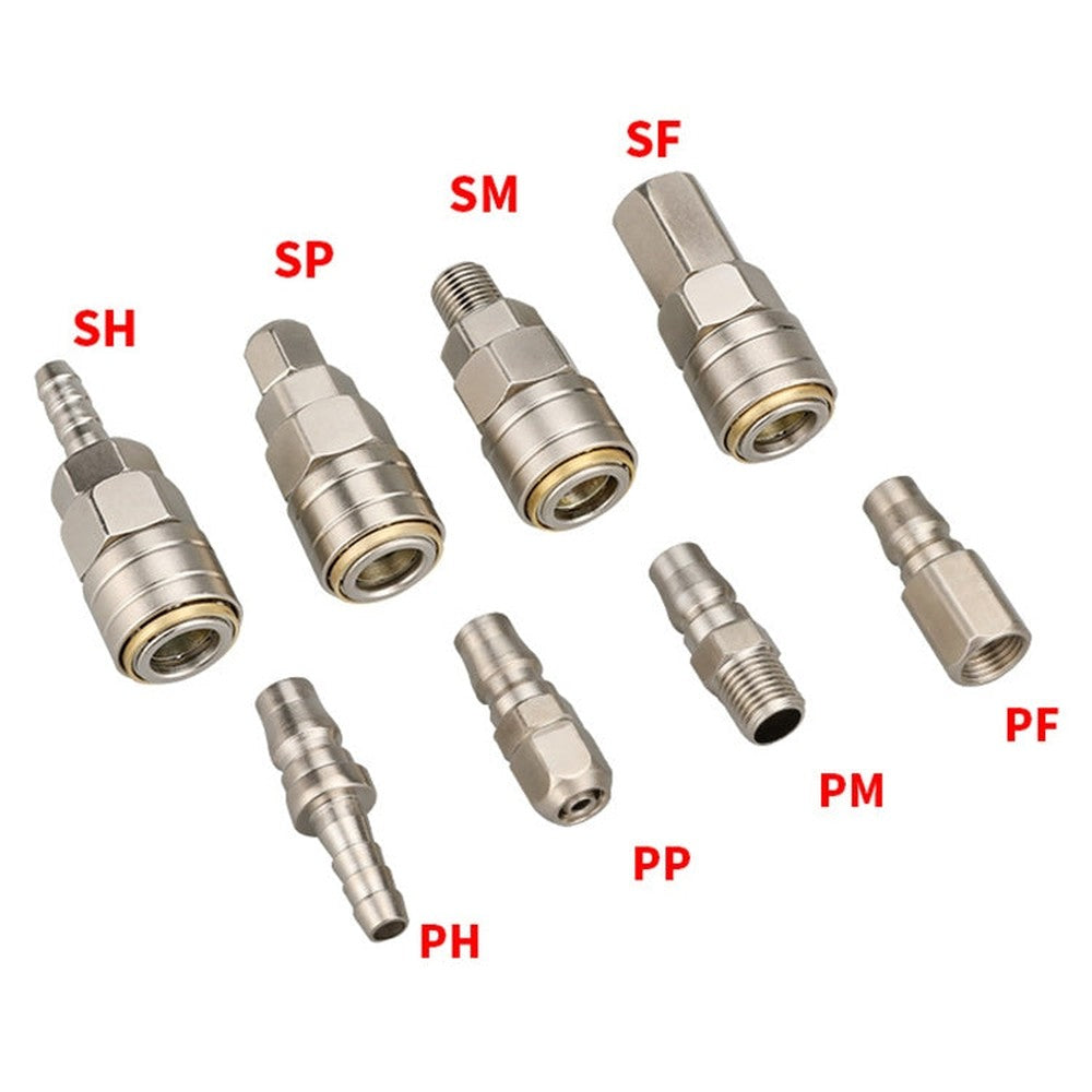 10pcs C-type Self-lock Pneumatic Quick Fitting Connector, SF+PF-20, SF+PF-30, SF+PF-40, SH+PH-20, SH+PH-30, SH+PH-40, SM+PM-20, SM+PM-30, SM+PM-40, SP+PP-20, SP+PP-30, SP+PP-40