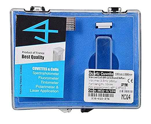 UV Quartz Cuvette for Spectrophotometer - 10mm Pathlength, 3.5ml Volume, 2 Clear Windows, Fused Silica Glass for UV-Vis Analysis ((Set of 2 cuvettes)