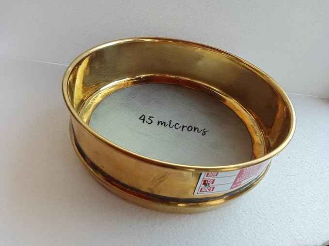 Test Sieve 8'' (20 cm) 45 microns Stainless Steel Mesh with Brass Frame (ASTM No. 300) (45 microns)