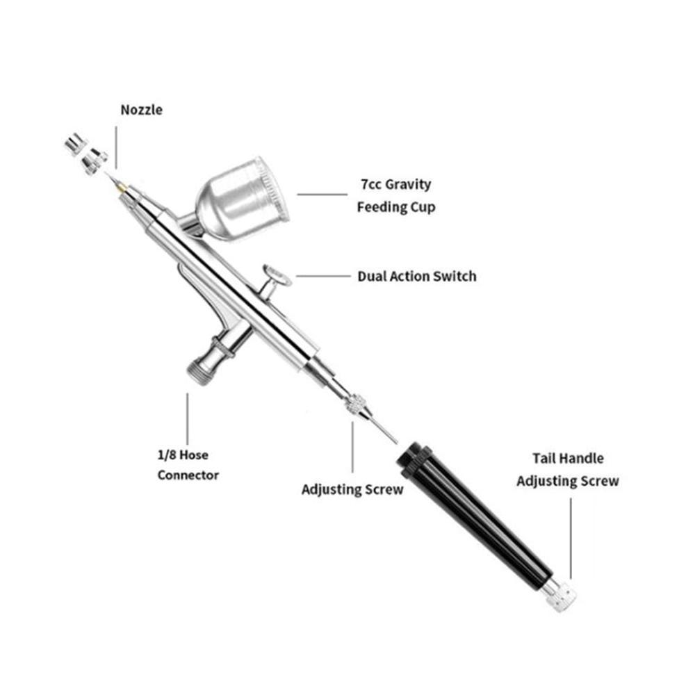 130 Coloring Spray Paint Pen Inkjet Tattoo Pen Airbrush Pen, Black Tail 0.3mm Caliber, Black Tail 0.5mm Caliber, Silver Tail 0.3mm Caliber, Silver Tail 0.5mm Caliber - laboratorydeal