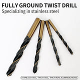 14mm Steel Plate High-Speed Steel 4341 Black Yellow Twist Drill, 5 PCS 9.0mm, 5 PCS 9.5mm, 5 PCS 10mm, 5 PCS 10.5mm, 5 PCS 11mm, 5 PCS 11.5mm, 5 PCS 12mm, 5 PCS 12.5mm, 5 PCS 13mm, 5 PCS 13.5mm, 14mm, 16mm