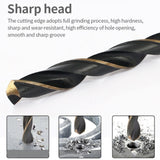14mm Steel Plate High-Speed Steel 4341 Black Yellow Twist Drill, 5 PCS 9.0mm, 5 PCS 9.5mm, 5 PCS 10mm, 5 PCS 10.5mm, 5 PCS 11mm, 5 PCS 11.5mm, 5 PCS 12mm, 5 PCS 12.5mm, 5 PCS 13mm, 5 PCS 13.5mm, 14mm, 16mm