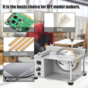 150W Miniature Precision Table Saw Mini Chainsaw Portable Woodworking Sliding Table Saw Multifunctional Cutting Machine,, US Plug, EU Plug, UK Plug, AU Plug