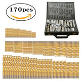 170 PCS / Set 1-10mm High-Speed Steel Metal Open Hole Straight Shank Twist Drill Bit, 170 PCS / Set