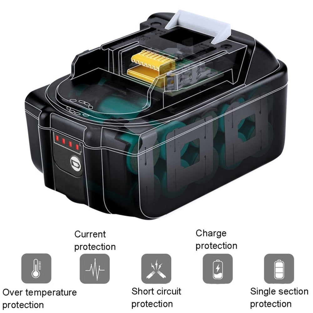 18V Hand Drill Lithium Battery Electric Tool Battery Pack For Makit BL1850 / BL1830 / BL1835 / LXT400 / 194204-5, 3000mAh, 4000mAh, 5000mAh, 6000mAh