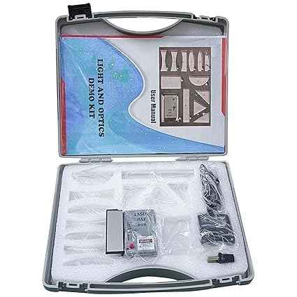 Light and Optics Demo Kit | Physics Educational Experiment Set for Students & Teachers | Optical Lens, Prism, Mirror, Laser Ray Box with Carry Case
