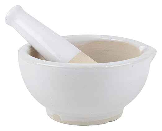 Laboratory and Ayurvedic Medicine Pestle Stone Masher/Face Pack Maker/Idikkalu/Ceramic Masher/Ceramic Mortar and Pestle - (Pack of 1) (Size : 5 Inch)