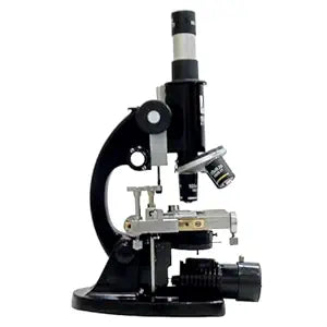 Triple Nose Microscope with LED Light, Mechanical Stage and 50 Plain Slides & 5 Prepared Slides with Magnification 10x10x/10 x 45x/10 x 100x objetives