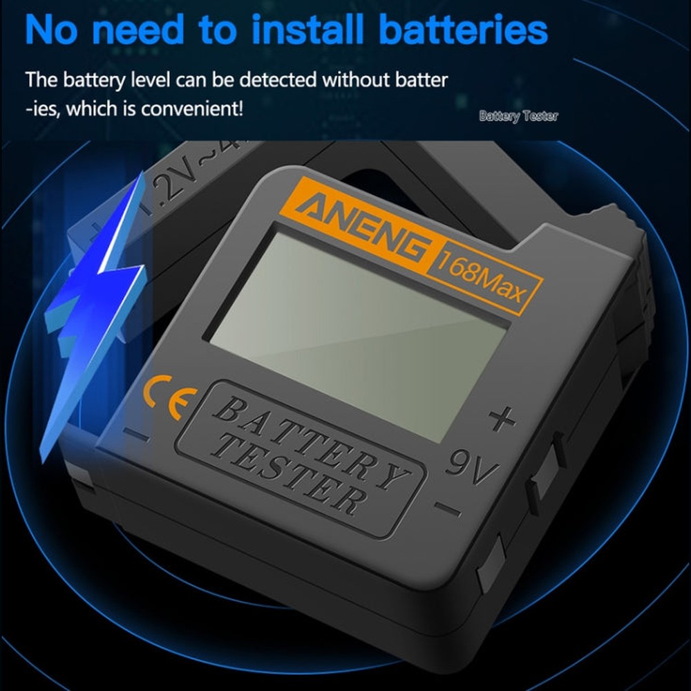 2 PCS ANENG 168MAX Portable Battery Tester High-Precision Battery Power Tester Battery Capacity Tester
