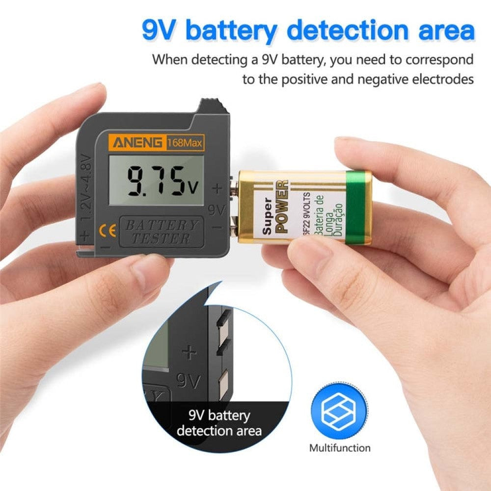 2 PCS ANENG 168MAX Portable Battery Tester High-Precision Battery Power Tester Battery Capacity Tester