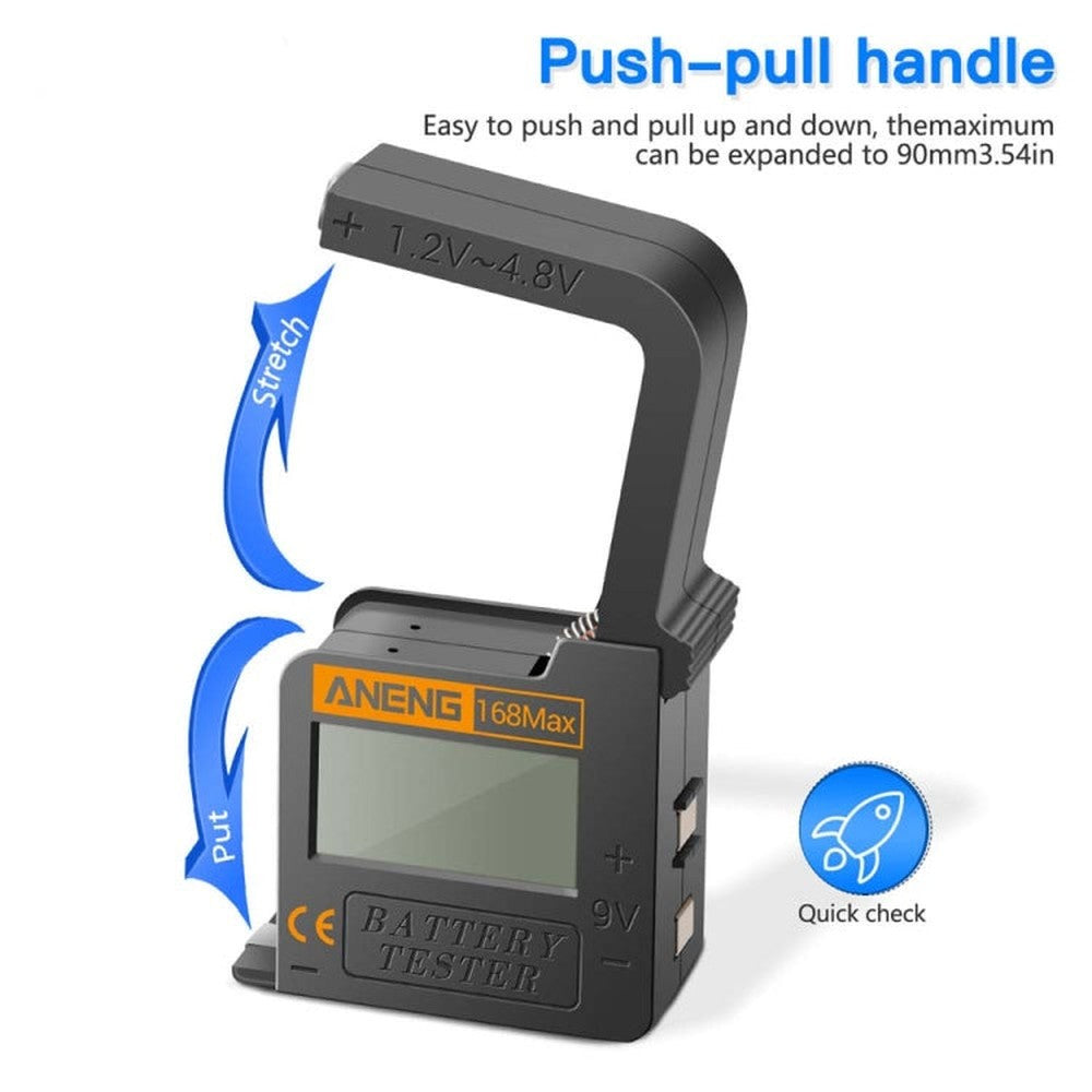 2 PCS ANENG 168MAX Portable Battery Tester High-Precision Battery Power Tester Battery Capacity Tester