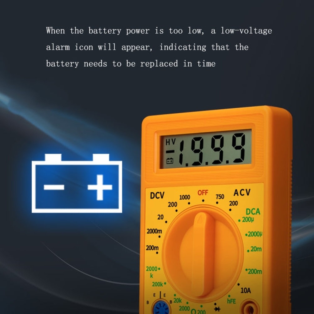 2 PCS ANENG DT830G Portable Digital Multimeter, Black, Yellow