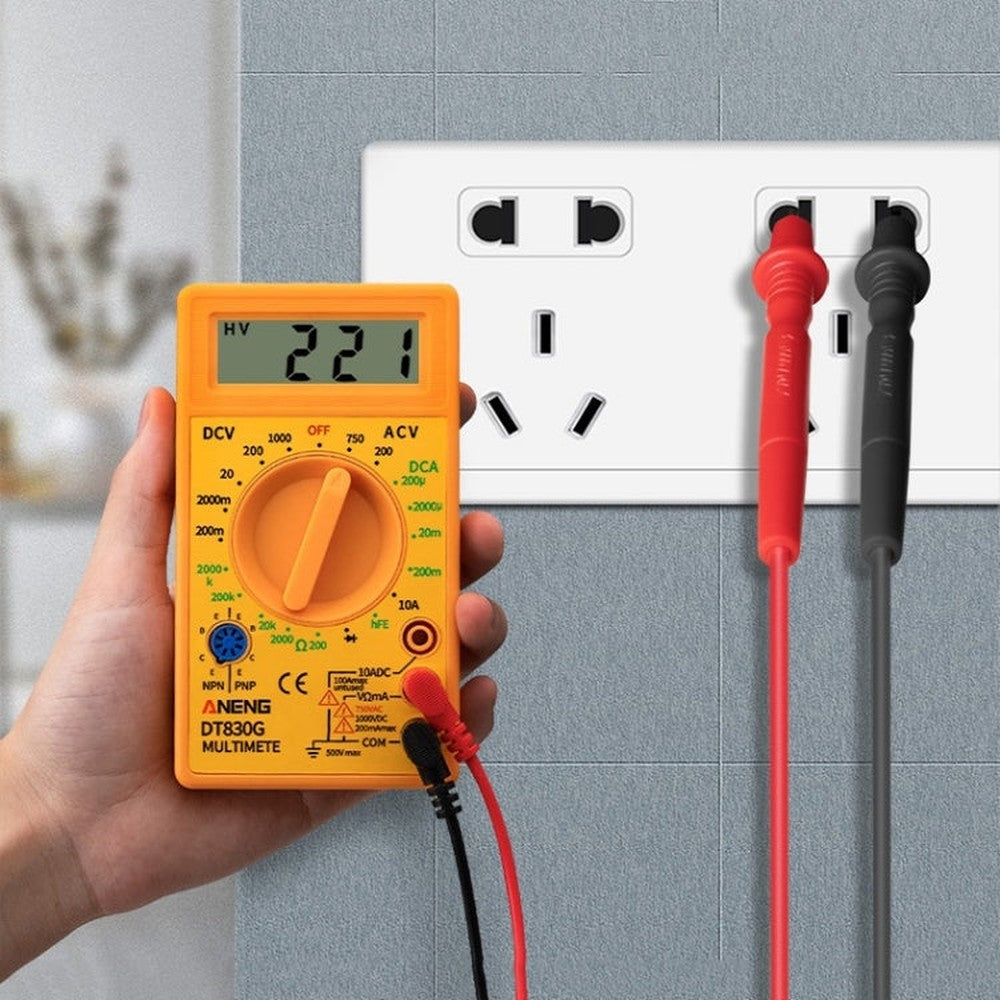 2 PCS ANENG DT830G Portable Digital Multimeter, Black, Yellow