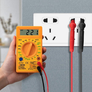 2 PCS ANENG DT830G Portable Digital Multimeter, Black, Yellow