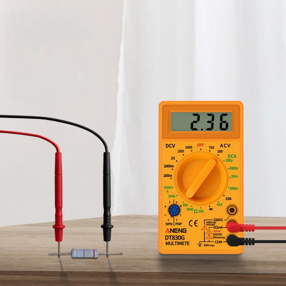2 PCS ANENG DT830G Portable Digital Multimeter, Black, Yellow