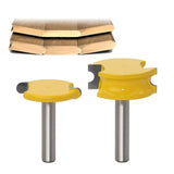 2 PCS/Set 8-Handle Arc T-Type Tenon Cutter Woodworking Trimming Engraving Machine Milling Cutter, 2 PCS/Set