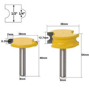 2 PCS/Set 8 - Handle Arc T - Type Tenon Cutter Woodworking Trimming Engraving Machine Milling Cutter, 2 PCS/Set - laboratorydeal