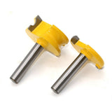 2 PCS/Set 8-Handle Arc T-Type Tenon Cutter Woodworking Trimming Engraving Machine Milling Cutter, 2 PCS/Set