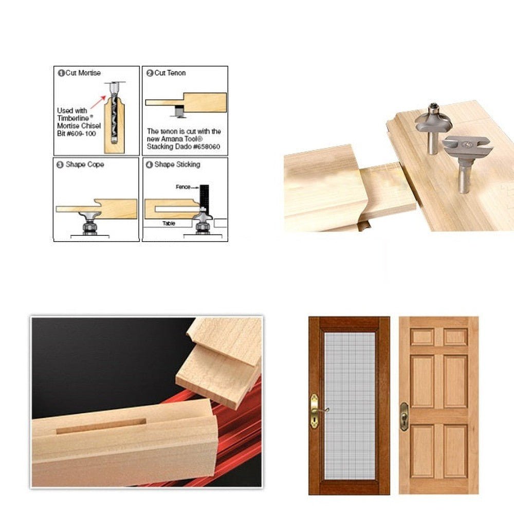 2 PCS/Set Door Frame Tenon Cutter Woodworking Engraving Milling Cutter, 2 PCS/Set Tenon Cutter - laboratorydeal