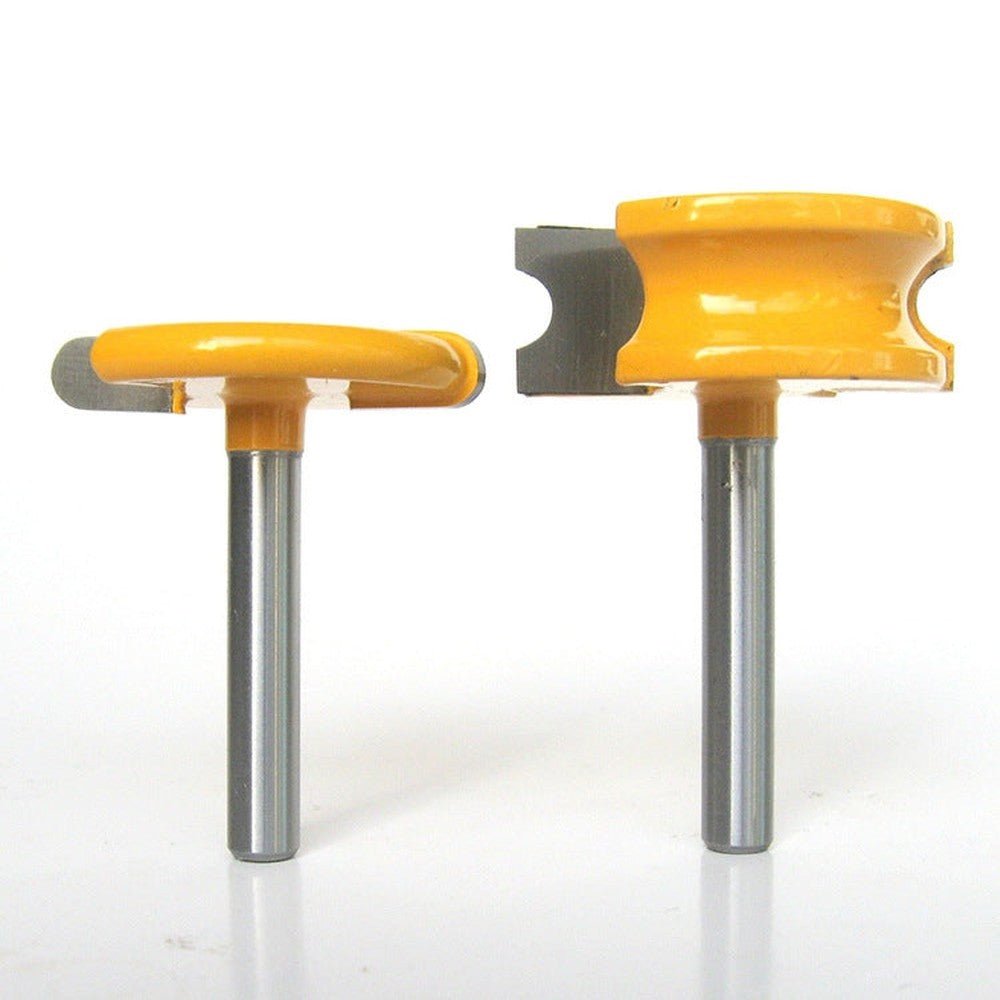 2 PCS/Set Floor Jigsaw Woodworking Tenon Cutter Trimming Engraving Machine Milling Cutter, 1/4 Handle Milling Cutter, 1/2 Handle Milling Cutter - laboratorydeal