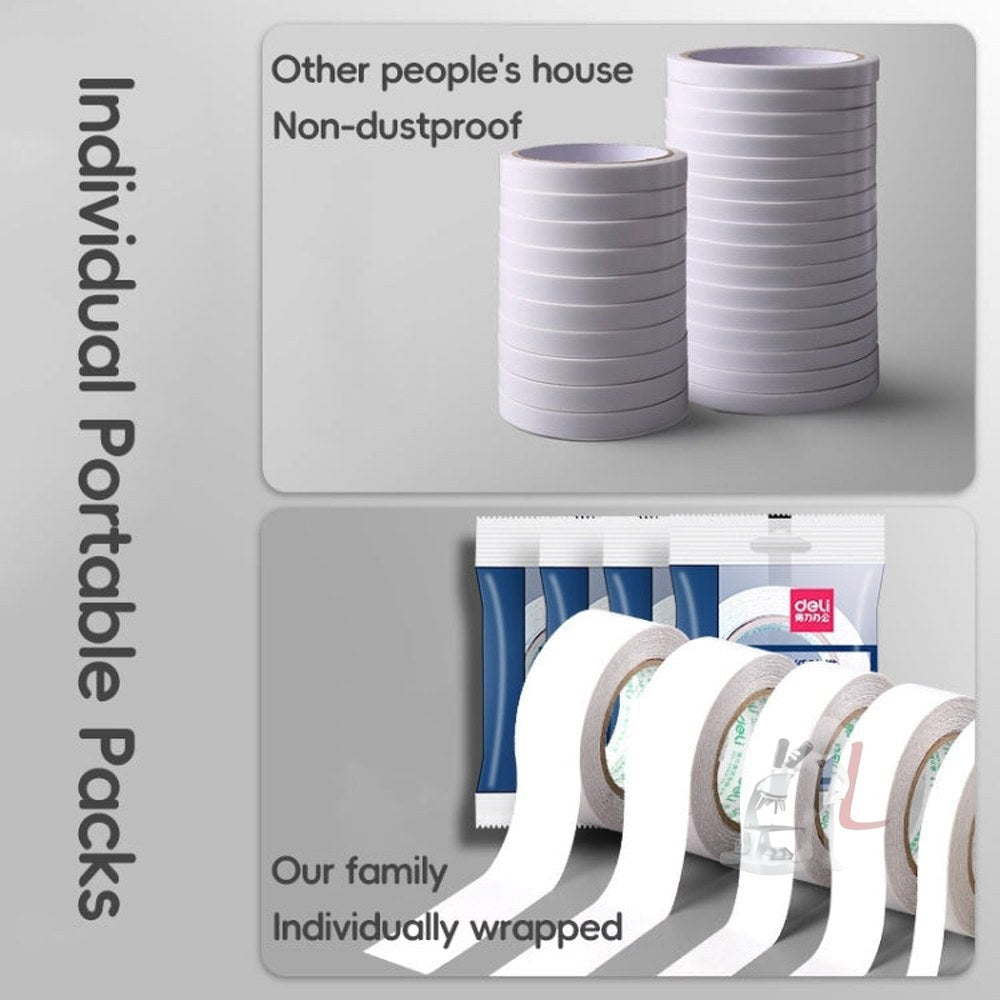 2 Volumes Deli High Adhesive Double Faced Adhesive Strong Dual Sided Tape, 9mm, 12mm, 18mm, 24mm - laboratorydeal
