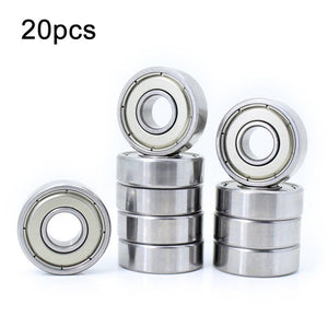 20pcs Miniature Bearings Silent Deep Groove Ball Bearings, 604zz, 605zz, 606zz, 607zz, 608zz, 609zz, 6000zz, 6001zz, 6002zz - laboratorydeal