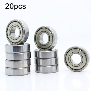 20pcs Miniature Bearings Silent Deep Groove Ball Bearings, 604zz, 605zz, 606zz, 607zz, 608zz, 609zz, 6000zz, 6001zz, 6002zz - laboratorydeal