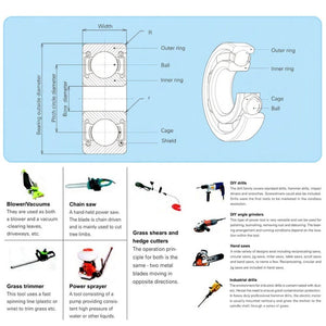 20pcs Miniature Bearings Silent Deep Groove Ball Bearings, 604zz, 605zz, 606zz, 607zz, 608zz, 609zz, 6000zz, 6001zz, 6002zz - laboratorydeal