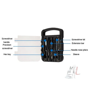 22 In 1 Transparent Lid Portable Tool Set Home Hardware Utility Kit - laboratorydeal