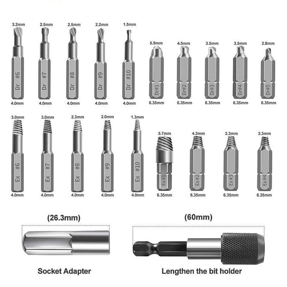 22 PCS / Set Screw Takeout High - Speed Steel Anti - Tooth Refrigerant Removal Tool, Anti - Tooth Refrigerant Removal Tool - laboratorydeal