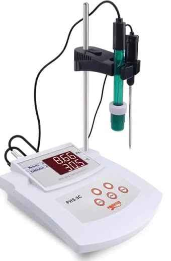 PHS-3C Benchtop pH Meter with Dual LED Display, pH Probe and Temperature Probe, 0.00-14.00 pH Range
