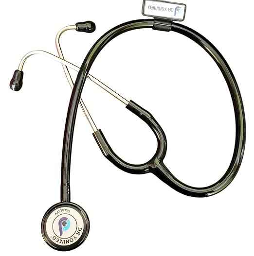 Deluxe Dual Head Stethoscope Adult For Doctors, Surgeon, Nurse & Students (Black Colour Tube)