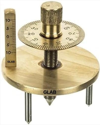INDIA Double Disk Spherometer for Laboratory Use | Precision Measurement Instrument for Physics and Chemistry Labs