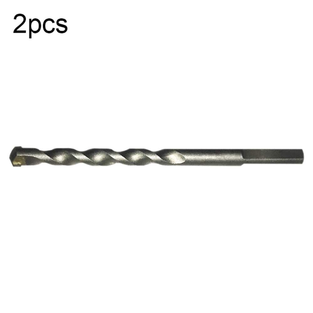 2pcs Hand Electric Drill Shock Drill Wall Mix Soil Cement Wall Construction Drill Bit, Model: 3x66mm Round Handle, 3x66mm Round Handle, 4x76mm Round Handle, 5x84mm Triangle Handle, 6x100mm Triangle Handle, 8x114mm Triangle Handle, 10x110mm Triangle Han... - laboratorydeal