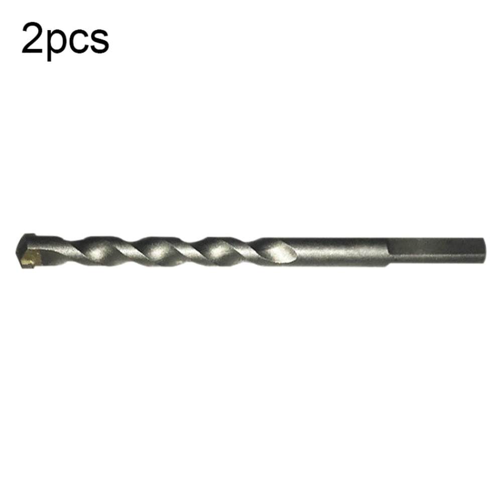 2pcs Hand Electric Drill Shock Drill Wall Mix Soil Cement Wall Construction Drill Bit, Model: 3x66mm Round Handle, 3x66mm Round Handle, 4x76mm Round Handle, 5x84mm Triangle Handle, 6x100mm Triangle Handle, 8x114mm Triangle Handle, 10x110mm Triangle Han... - laboratorydeal