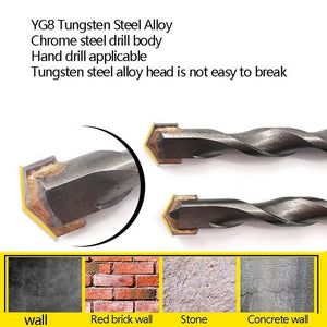 2pcs Hand Electric Drill Shock Drill Wall Mix Soil Cement Wall Construction Drill Bit, Model: 3x66mm Round Handle, 3x66mm Round Handle, 4x76mm Round Handle, 5x84mm Triangle Handle, 6x100mm Triangle Handle, 8x114mm Triangle Handle, 10x110mm Triangle Han... - laboratorydeal