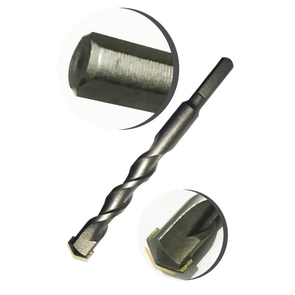 2pcs Hand Electric Drill Shock Drill Wall Mix Soil Cement Wall Construction Drill Bit, Model: 3x66mm Round Handle, 3x66mm Round Handle, 4x76mm Round Handle, 5x84mm Triangle Handle, 6x100mm Triangle Handle, 8x114mm Triangle Handle, 10x110mm Triangle Handle
