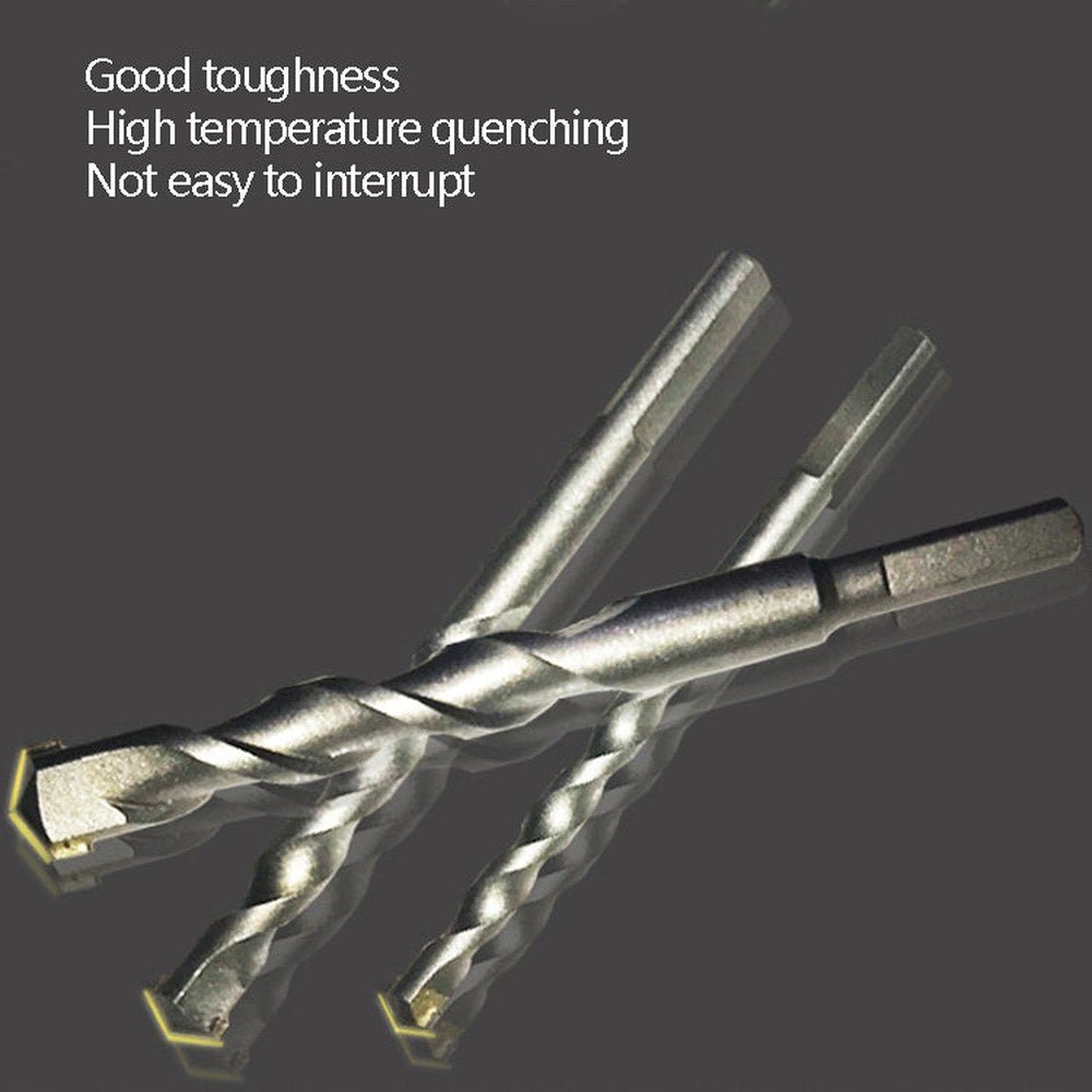 2pcs Hand Electric Drill Shock Drill Wall Mix Soil Cement Wall Construction Drill Bit, Model: 3x66mm Round Handle, 3x66mm Round Handle, 4x76mm Round Handle, 5x84mm Triangle Handle, 6x100mm Triangle Handle, 8x114mm Triangle Handle, 10x110mm Triangle Han... - laboratorydeal