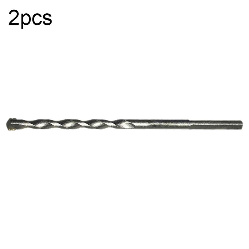 2pcs Hand Electric Drill Shock Drill Wall Mix Soil Cement Wall Construction Drill Bit, Model: 3x66mm Round Handle, 3x66mm Round Handle, 4x76mm Round Handle, 5x84mm Triangle Handle, 6x100mm Triangle Handle, 8x114mm Triangle Handle, 10x110mm Triangle Han... - laboratorydeal