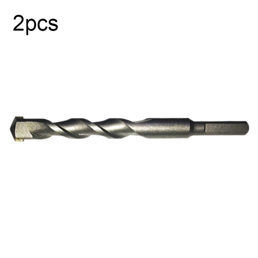2pcs Hand Electric Drill Shock Drill Wall Mix Soil Cement Wall Construction Drill Bit, Model: 3x66mm Round Handle, 3x66mm Round Handle, 4x76mm Round Handle, 5x84mm Triangle Handle, 6x100mm Triangle Handle, 8x114mm Triangle Handle, 10x110mm Triangle Han... - laboratorydeal